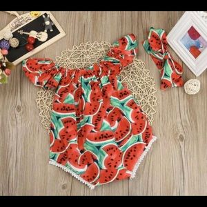 Watermelon baby romper